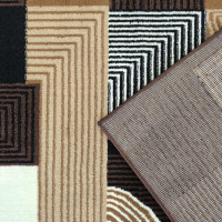 Kusový koberec ALPHA Abstract - hnědý