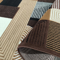 Kusový koberec ALPHA Abstract - hnědý