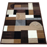 Kusový koberec ALPHA Abstract - hnědý