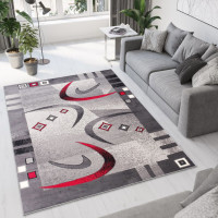 Kusový koberec TAPIS Modern - šedý/červený