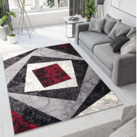 Kusový koberec TAPIS Vertigo - červený/šedý