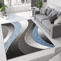 Kusový koberec TAPIS Waves - modrý/šedý