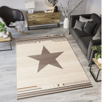 Moderní kusový koberec MAROKO - CENTER STAR krémový L916B