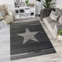 Moderní kusový koberec MAROKO - CENTER STAR antracitový L916A