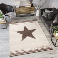 Moderní kusový koberec MAROKO - CENTER STAR krémový L916A