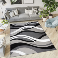Kusový koberec TAPIS Vlny - tmavě šedý/šedý