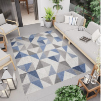 Kusový koberec AVENTURA Geometric - šedý/modrý