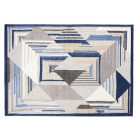 Kusový koberec AVENTURA Illusion - modrý/šedý