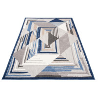 Kusový koberec AVENTURA Illusion - modrý/šedý