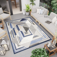 Kusový koberec AVENTURA Illusion - modrý/šedý