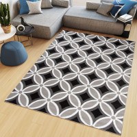 Kusový koberec MAYA Pattern - černý/šedý