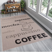 Sisalový PP koberec COFFEE - světle hnědý/černý