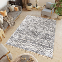 Kusový koberec AZTEC tmavě šedý/krémový - typ D