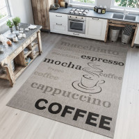Sisalový PP koberec COFFEE - šedý/černý