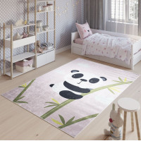 Dětský koberec EMMA - Medvídek panda - růžový