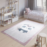 Dětský koberec EMMA - Panda indián - růžový