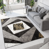 Kusový koberec TAPIS Vertigo - žlutý/šedý