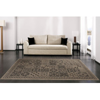 Sisalový PP koberec TILES - hnědý/černý