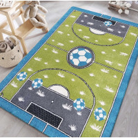 Dětský koberec Stadion - zelený/modrý