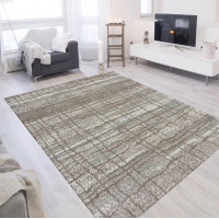 Kusový koberec ROXANNE Grid - hnědý