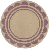 Ručně všívaný kusový koberec Lois Scallop Purple kruh