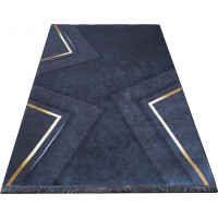 Kusový koberec BLACK and GOLD Geometric - černý/zlatý, 80x150 cm