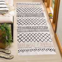 Kusový koberec BOHO - 50x160 cm - ecru/černý