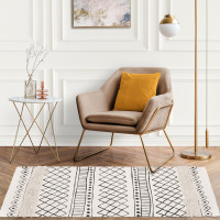 Kusový koberec BOHO - 50x160 cm - ecru/černý