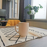 Kusový koberec BOHO - 50x160 cm - ecru/černý