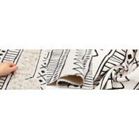 Kusový koberec BOHO - 50x160 cm - ecru/černý