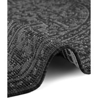 Kusový koberec Duet Kona Black/White kruh - na ven i na doma