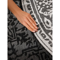 Kusový koberec Duet Kona Black/White kruh - na ven i na doma
