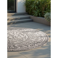 Kusový koberec Duet Kona White/Gray kruh - na ven i na doma