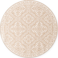 Kusový koberec Duet Rosel Beige/White kruh - na ven i na doma