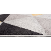 Kusový koberec AZUR trojúhelníky typ E - černý/šedý/žlutý