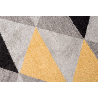 Kusový koberec AZUR trojúhelníky typ E - černý/šedý/žlutý