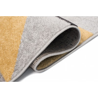 Kusový koberec AZUR trojúhelníky typ E - černý/šedý/žlutý