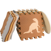 Pěnová puzzle podložka/ohrádka 36 prvků - Dinosauři - 143 cm x 143 cm x1 cm