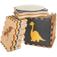 Pěnová puzzle podložka/ohrádka 36 prvků - Dinosauři - 143 cm x 143 cm x1 cm