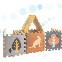 Pěnová puzzle podložka/ohrádka 36 prvků - Dinosauři - 143 cm x 143 cm x1 cm