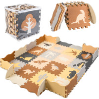 Pěnová puzzle podložka/ohrádka 36 prvků - Dinosauři - 143 cm x 143 cm x1 cm