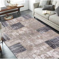 Kusový koberec PANNE squares - odstíny hnědé