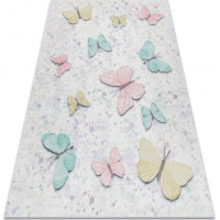 Dětský kusový koberec Bambino 1610 Butterflies cream, 80x150 cm