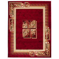 Kusový koberec ATLAS quatro - červený/béžový, 100x200 cm