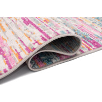 Kusový koberec AZUR static - šedý/růžový/modrý, 80x150 cm