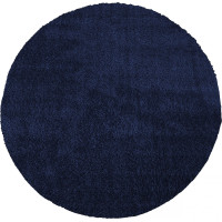 Moderní koberec SHAGGY CAMIL kulatý - tmavě modrý