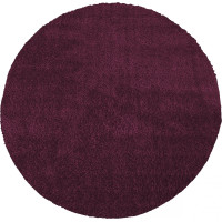 Moderní koberec SHAGGY CAMIL kulatý - tmavě fialový