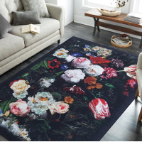 Kusový koberec HONOR Flowers - černý