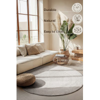 Kusový koberec Jute Braided 106321 White kruh