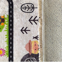 Dětský kusový koberec HONOR New - Putování za zvířátky - šedý